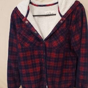 Plaid Sherpa-Lined Jacket